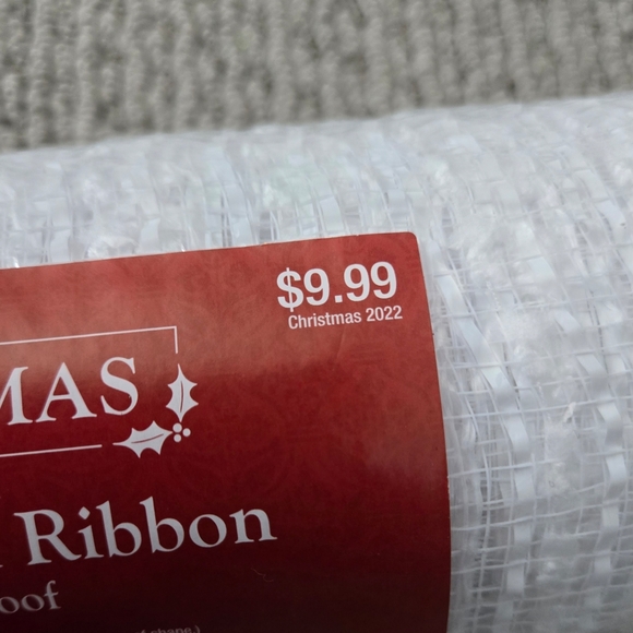 POLYPRO MESH RIBBON - SET OF (4) WHITE W/DECORATIVE DESIGN - Picture 5 of 5